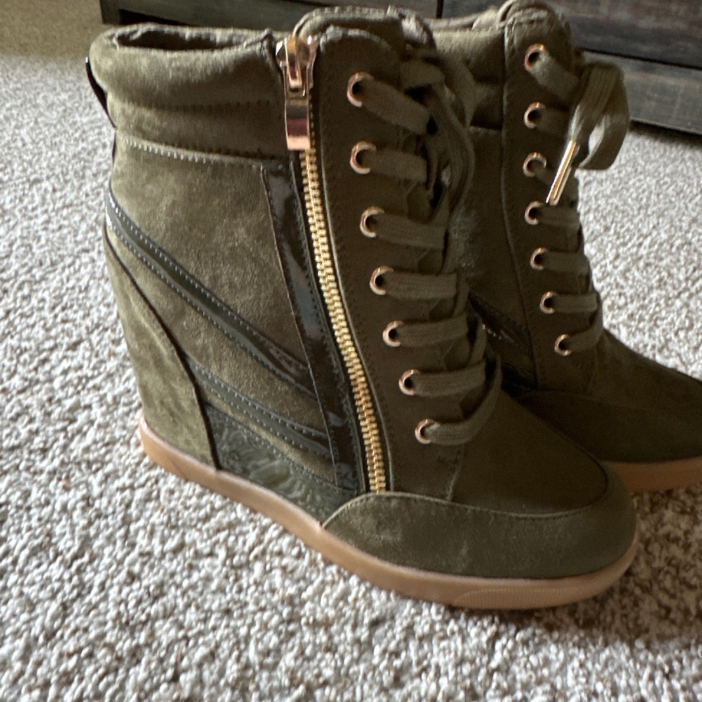 Military green booties